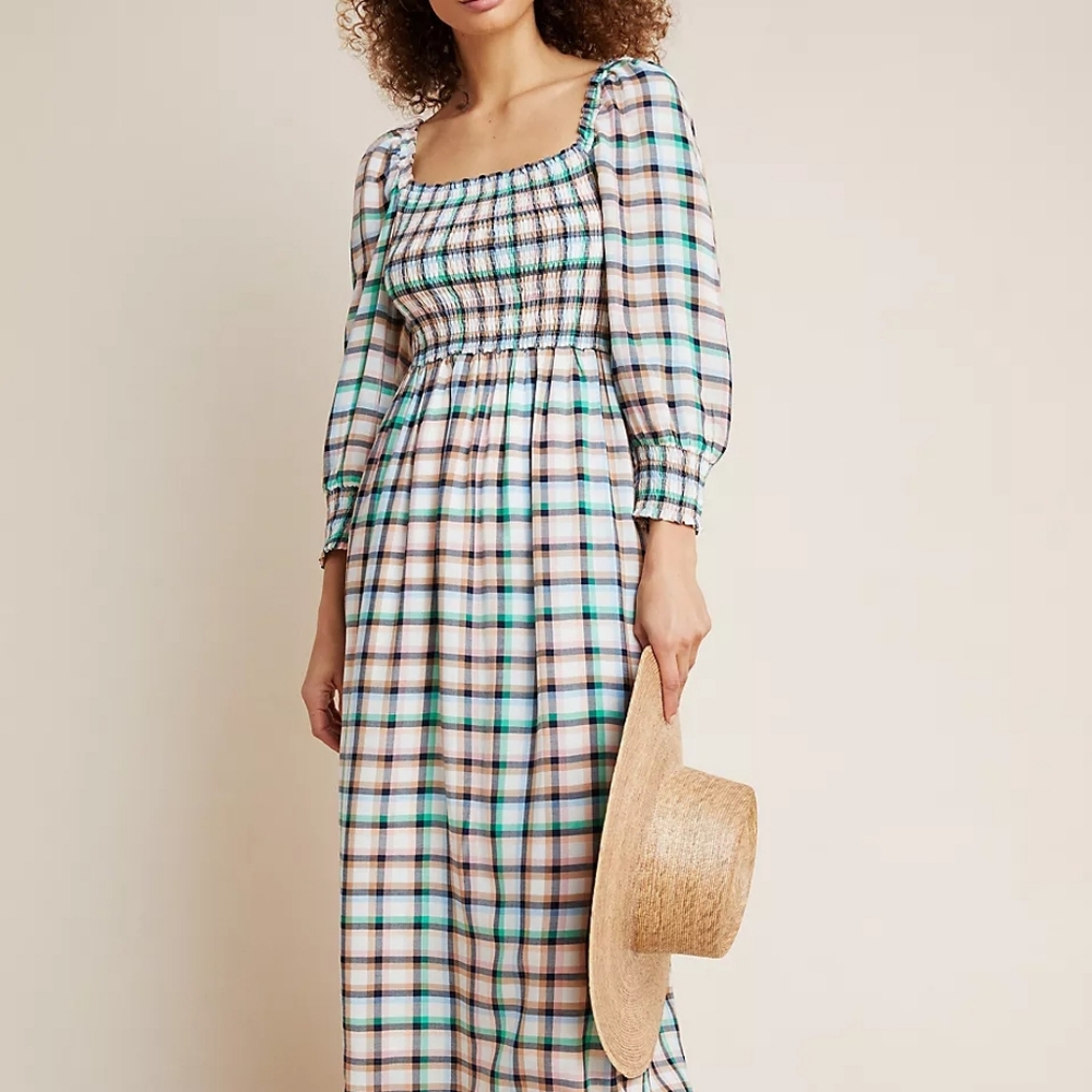 Maeve Ceri Smocked Midi Dress